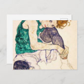 Egon Schiele Zittend Vrouw Briefkaart (Voorkant / Achterkant)