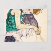 Egon Schiele Zittend Vrouw Briefkaart (Voorkant)