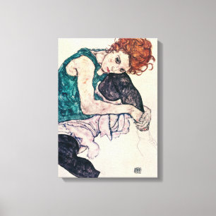 Egon Schiele Zittend Vrouw Canvas Print