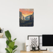 Ego's van Steen – Retro Yosemite National Park  Poster (Thuiskantoor)