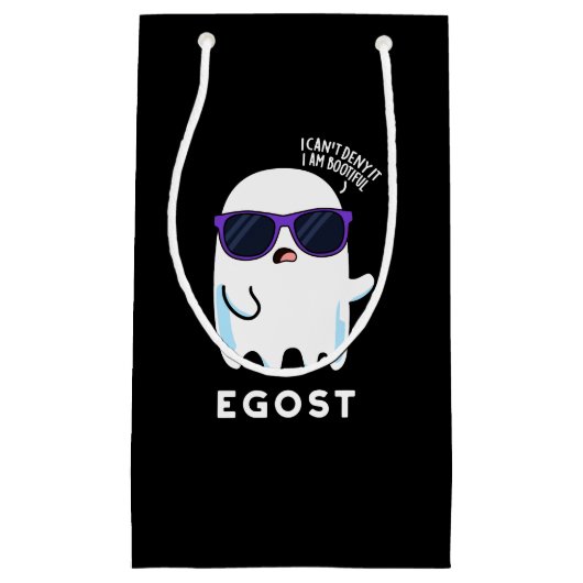 Egost Funny Halloween Ego Ghost Pun Dark BG Klein Cadeauzakje (Voorkant)