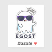 Egost Funny Halloween Ego Ghost Pun Sticker (Vel)