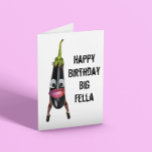 Egplant funny birthday card kaart<br><div class="desc">Put a smile on someone's face with this "happy birthday big fella" greetings card.</div>