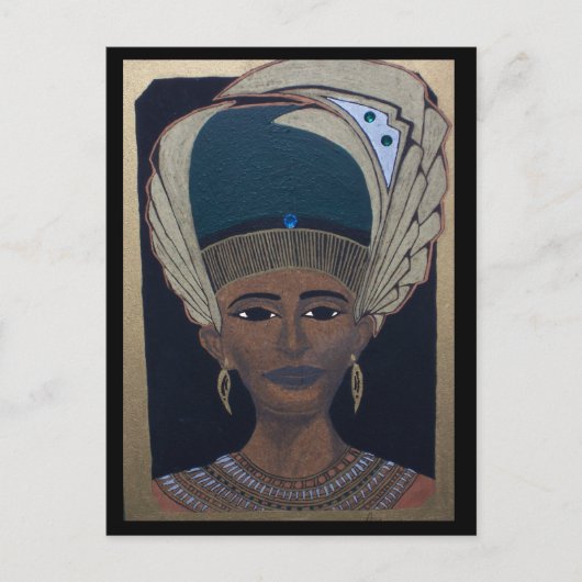 EGPTIAN QUEEN ON WOOD BRIEFKAART (Voorkant)