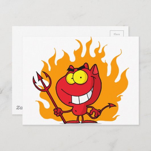 egreneringsduivel met Pitchfork Briefkaart (Voorkant / Achterkant)