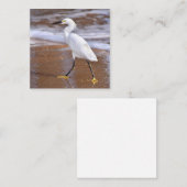 Egret at the Beach mini notecard set Notitiekaartje (Voorkant / Achterkant)