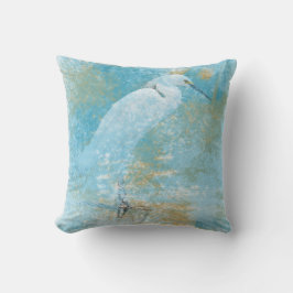 Egret Bird Coastal Beach Art Kussen