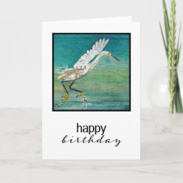 Egret Bird Praktische schildpadkunst Kaart
