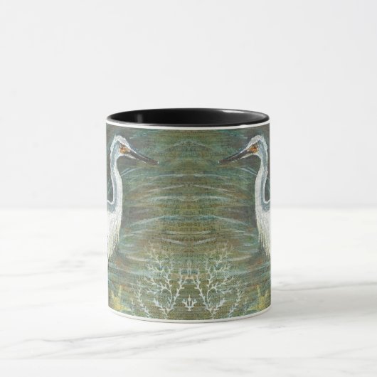 Egret Bird Water Art Mok (Midden)