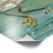 Egret Coastal Bird Ocean Lake Painting Foto Afdruk (Hoek)