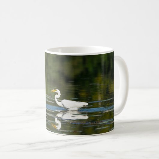 Egret Fish Feast Koffie Mok (Voorkant rechts)