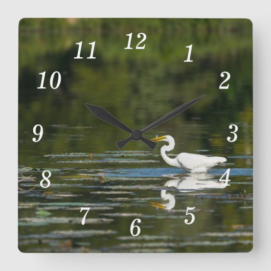 Egret Fish Feest Wandklok (Voorkant)