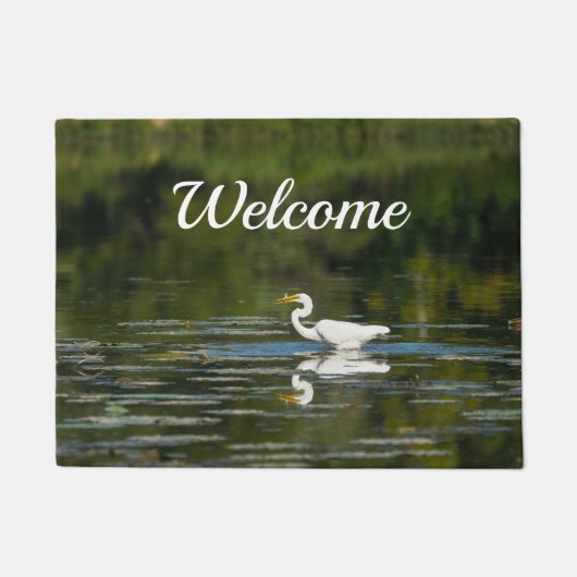 Egret Fish Feest Welkom Deurmat (Voorkant)