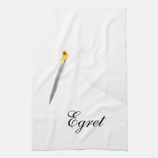 Egret headshot theedoek (Verticaal)