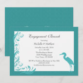 Egret / Heron Blauwgroen Verloving Brunch Kaart (Voorkant / Achterkant)