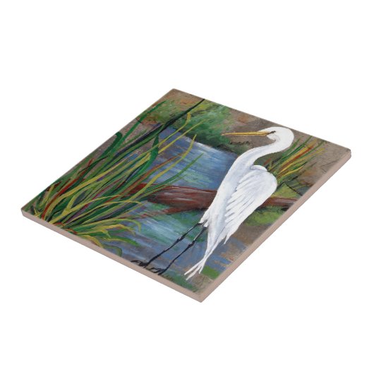 Egret in Bayou Tegeltje (Zijkant)