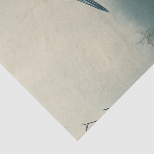 Egret in de mist decoupage tissuepapier (Detail)