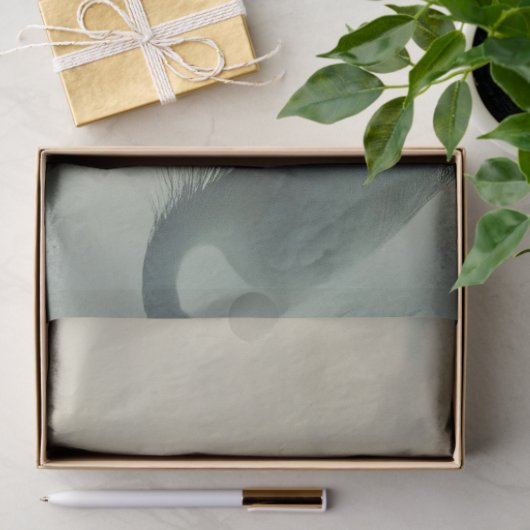 Egret in de mist decoupage tissuepapier (Geschenk)