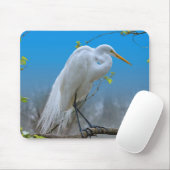 Egret in een Boom Mousepad Muismat (Met muis)