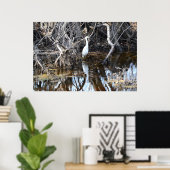 Egret in Louisiana Bayou - Poster (Thuiskantoor)