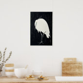 Egret in regen door Ohara Koson  Print (Keuken)
