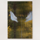 Egret in vlucht boven Golden Pond Legpuzzel (Verticaal)