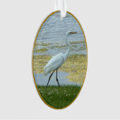Egret Lake Bird Ornament (voorkant)