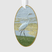 Egret Lake Bird Ornament (voorkant)