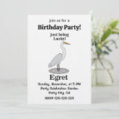 Egret Lucky Bird Birthday Party Kaart (Staand voorkant)
