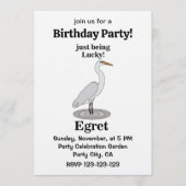 Egret Lucky Bird Birthday Party Kaart (Voorkant)
