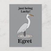 Egret Lucky Bird Briefkaart (Voorkant)