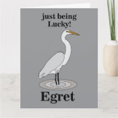 Egret Lucky Bird Kaart (Voorkant)