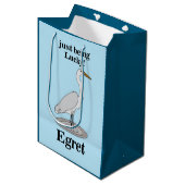 Egret Lucky Bird Medium Cadeauzakje (Voorkant Gekanteld)