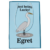 Egret Lucky Bird Medium Cadeauzakje (Voorkant)