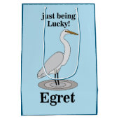 Egret Lucky Bird Medium Cadeauzakje (Achterkant)