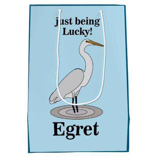 Egret Lucky Bird Medium Cadeauzakje (Achterkant)