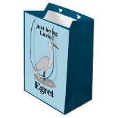 Egret Lucky Bird Medium Cadeauzakje (Achterkant Gekanteld)