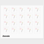 Egret Merry Kerstmis Vierkante Sticker (Vel)