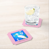 Egret met Sakura Cherry Blossom en Blue Sky Kartonnen Onderzetters (Insitu)