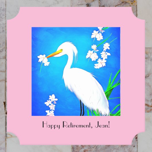 Egret met Sakura Cherry Blossom en Blue Sky Kartonnen Onderzetters