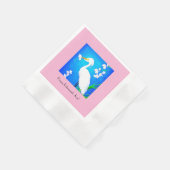 Egret met Sakura Cherry Blossom en Blue Sky Servet (Hoek)