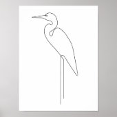 Egret minimalist vogellijn Art Poster (Voorkant)