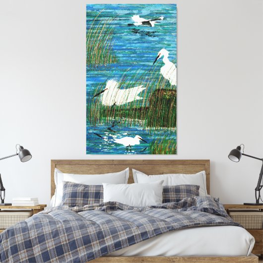 Egret naar school canvas afdruk (Insitu (Slaapkamer))
