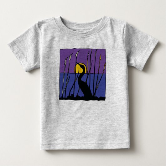 Egret onder Reeds Baby T-shirt (Voorkant)