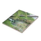 Egret op obligatie tegeltje (Zijkant)