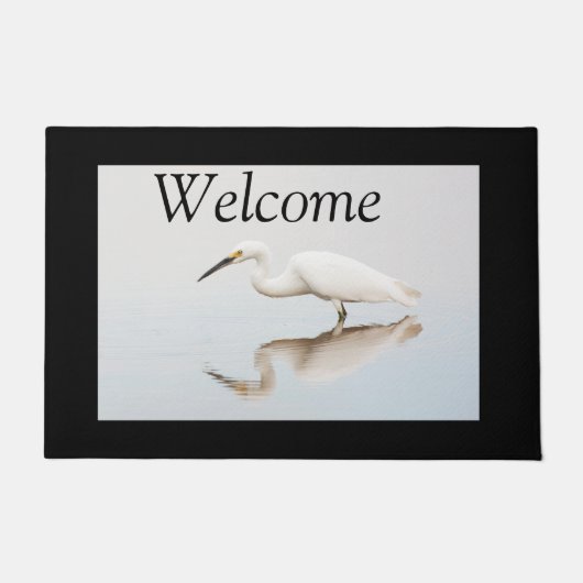 Egret op stille vijver deurmat (Voorkant)