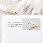 Egret op stille vijver etiket (Insitu)