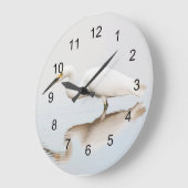 Egret op stille vijver grote klok (Hoek)