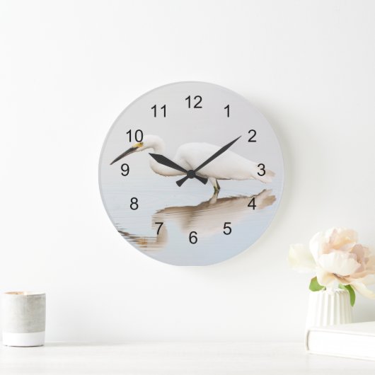 Egret op stille vijver grote klok (Huis)