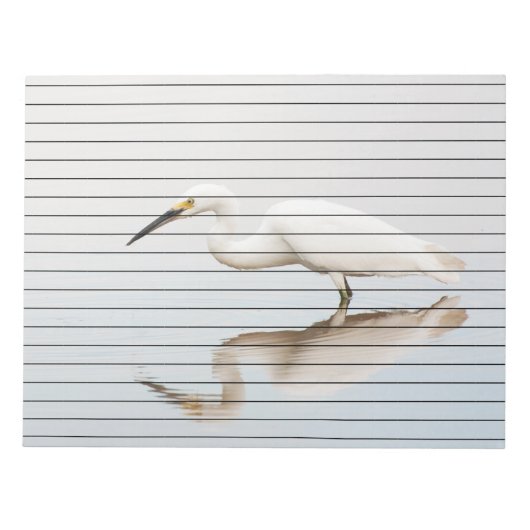 Egret op stille vijver notitieblok (Voorkant)